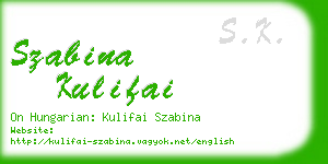 szabina kulifai business card